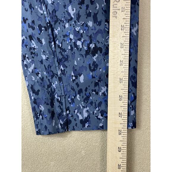 Athleta‎ Pants Womens 6 Blue Brooklyn Ankle Elastic Waist Slit Ham Lightweight - Picture 7 of 13